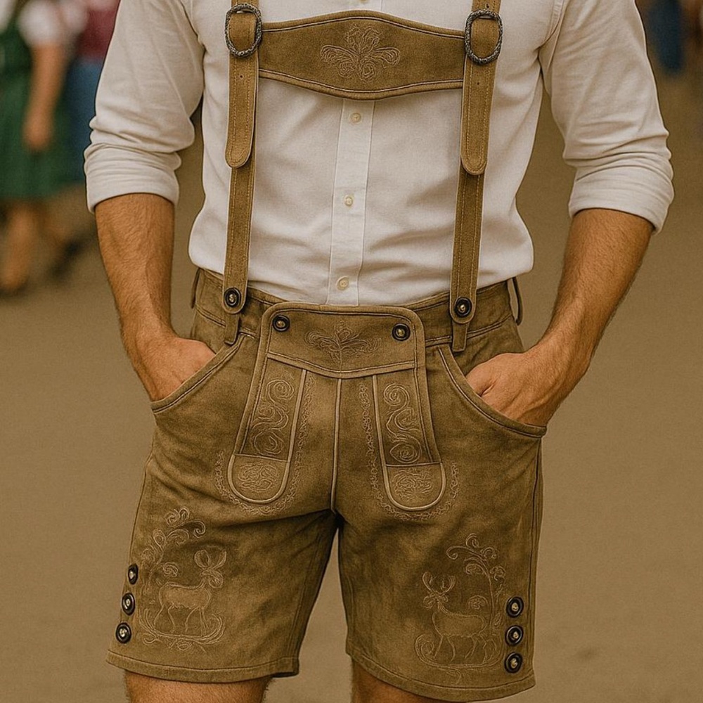 Brown Lederhosen with Suspenders